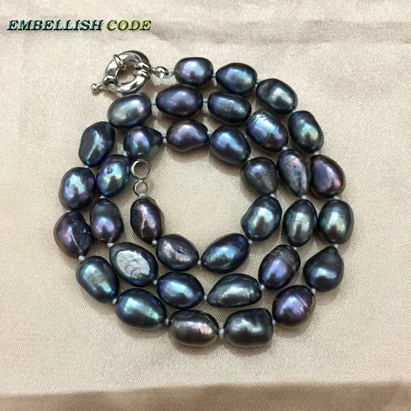 selling well dark Peacock blue wonderful baroque Irregular pearls real natural freshwater pearl choker necklace for girl women