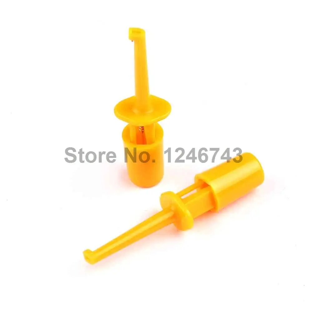 20PCS Yellow Multimeter Lead Wire Kit Test Hook Clip Grabbers Test Probe SMT/SMD IC D20 Cable Welding