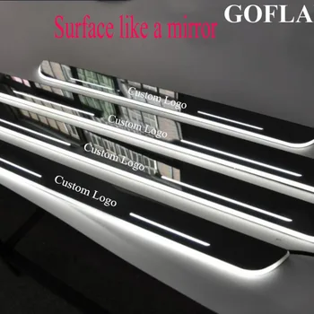 Customized waterproof flowing LED light car scuff plate pedal threshold door sill for Volkswagen vw Golf Tiguan Polo T-ROC