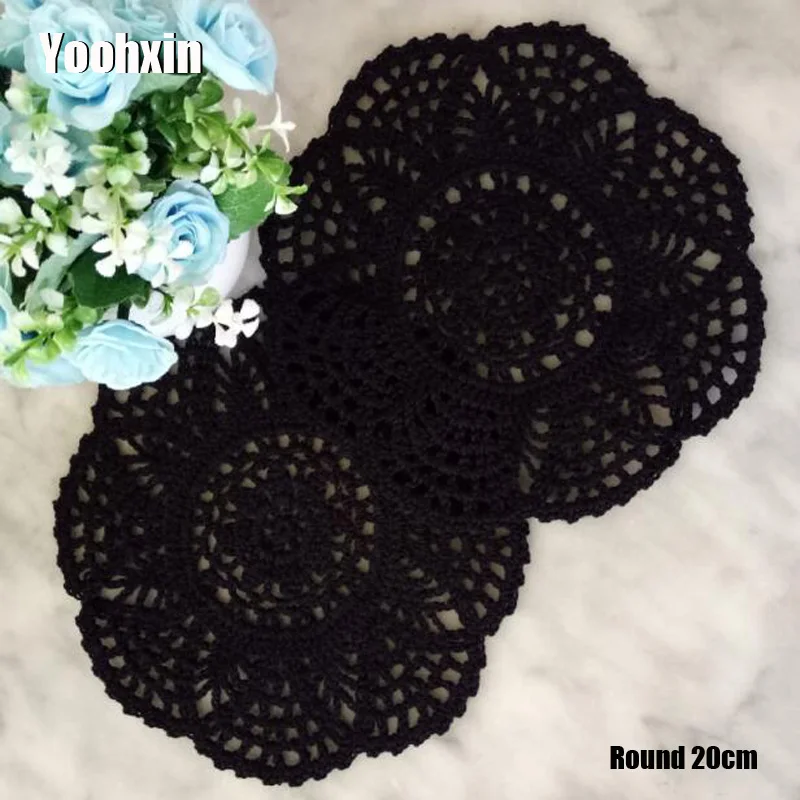 

NEW Round Handmade Lace Cotton Table Place Mat Pan Pad Cloth Crochet Placemat Cup Mug Wedding Tea Coffee Coaster Doily Kitchen