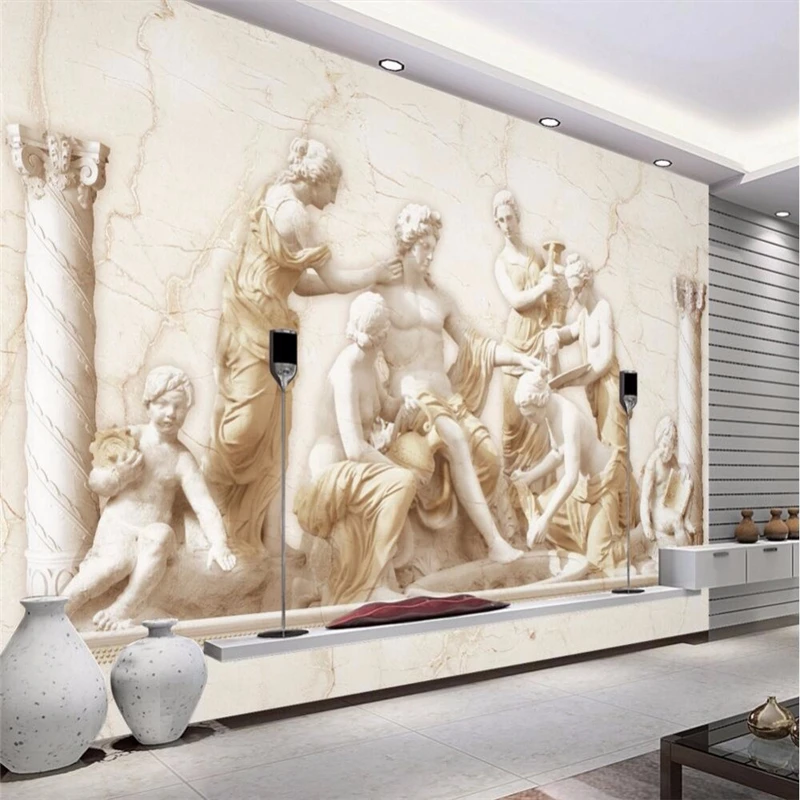 beibehang Custom photo wall paper Roman relief classical art background large mural 3d wall wallpaper painting for living room