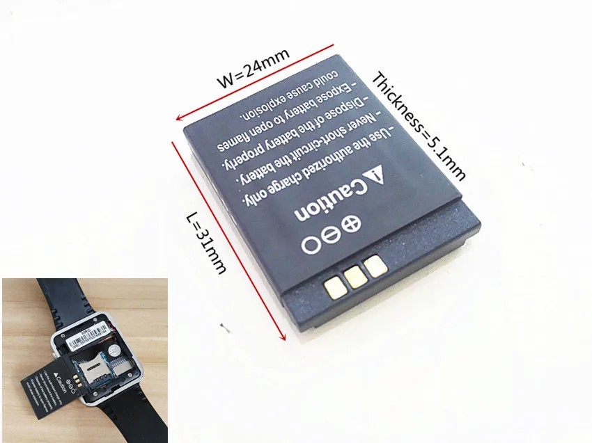 2019 Original Rechargeable Li-ion Battery 3.7v 380mah Smart Watch Battery Replacement Battery For Smart Watch Dz09 A1 V8 X6