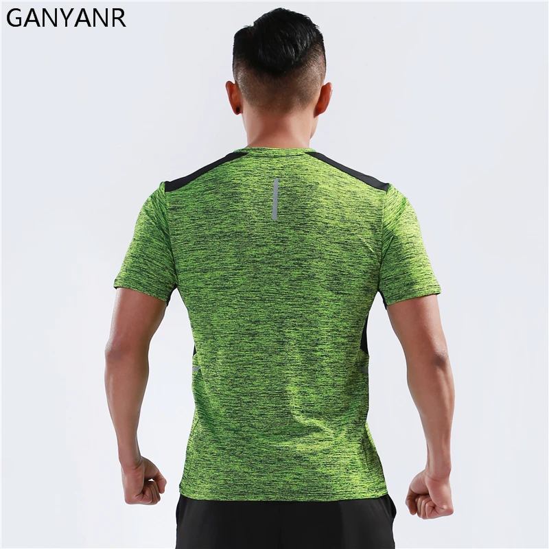 GANYANR Corsa e Jogging T Degli Uomini Della Camicia di Basket Tennis Abbigliamento Sportivo Tee Sport di Fitness Palestra Jogging Esercizio di Formazione Rashgard di Calcio Fit Asciutto