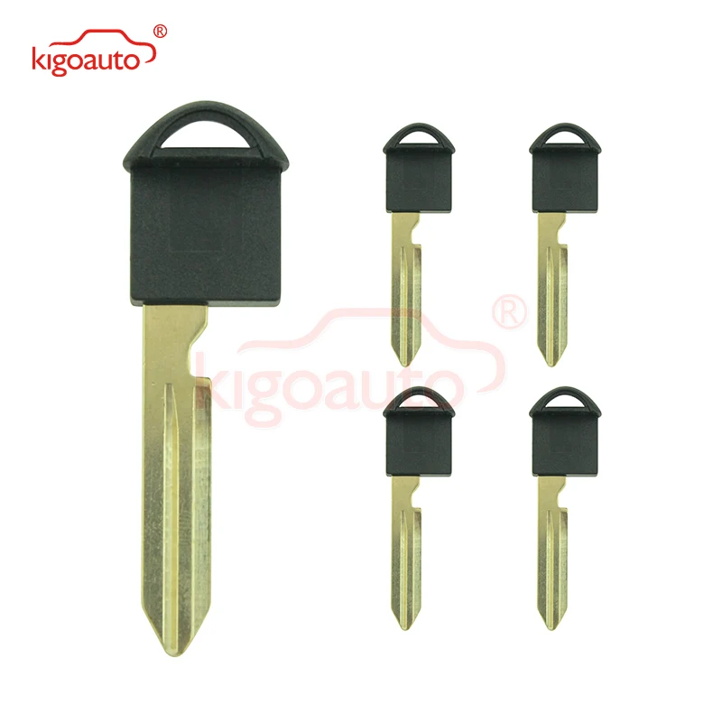 

kigoauto 5pcs Smart key blade NSN14 KR55WK48903 for NISSAN Prox key insert with plastic black top