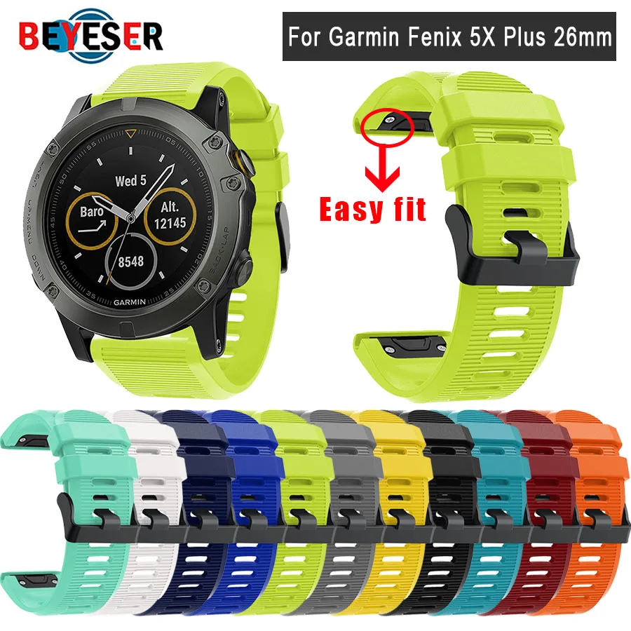 

26mm Watchband Strap for Garmin Fenix 3 3 HR Watch Quick Release Silicone Easy Fit Wrist Band Strap For Fenix 5 X/5X Plus Belt