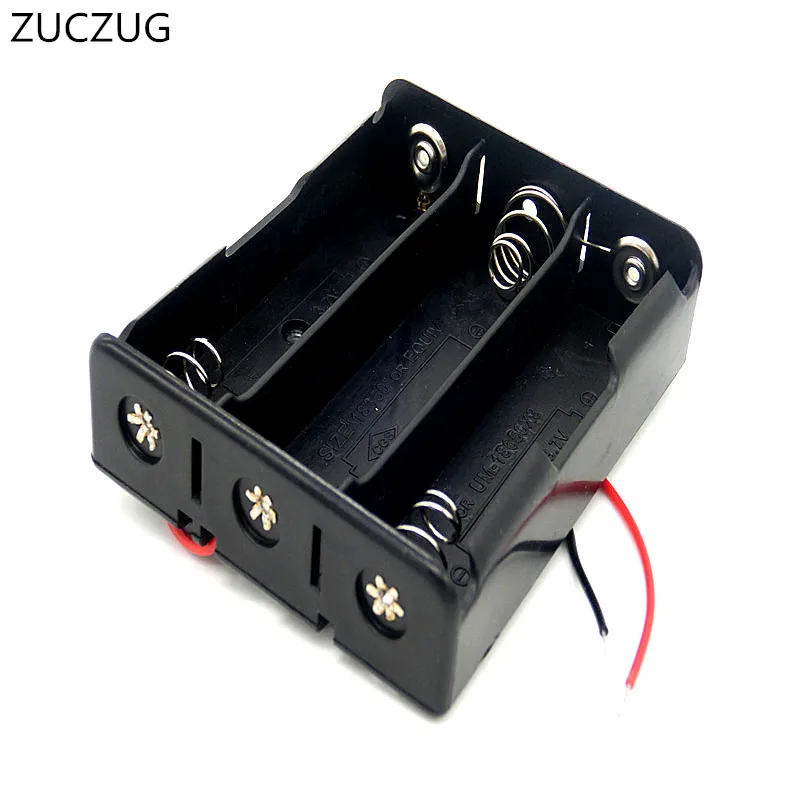 ZUCZUG 16850 Battery Case Storage Box Case Plastic Holder With Wire Leads for 3 x 18650 Batteries Soldering