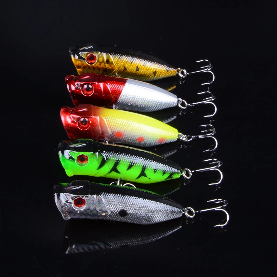 46pcs Mixed 9 Model Fishing Lure Minnow Lure Popper Crankbait pesca Wobblers bass carp Fishing Tackle With 3D Eyes