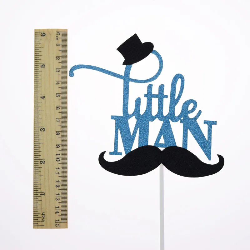 Little Man Cake Toppers Happy Birthday Gentleman Hat Mustche Baby Shower Cake Flag Birthday Party Cake Decor Oh Boy image 4