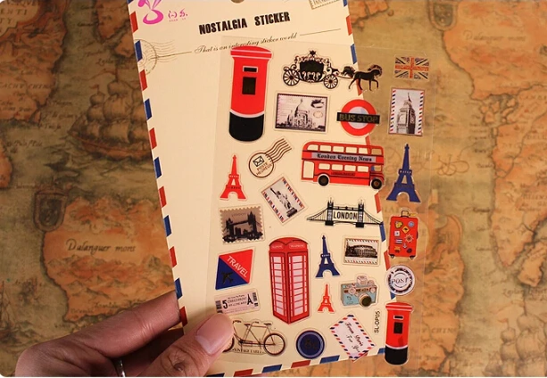 DIY Photo Album Scrapbooking British Style Paste Type PVC Stickers Decoration Craft Stickers  Random Delivery