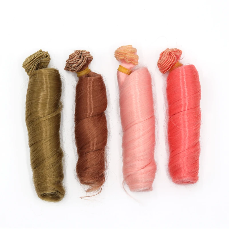 Msiredoll bjd wig Accessories 1piece 15*100CM doll hair for 1/3 1/4 1/6 1/12 Natural Color Curly doll hair wig diy Free shipping