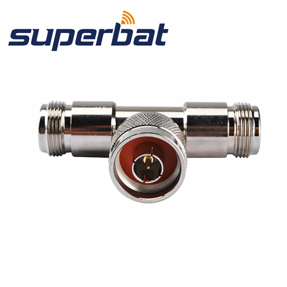 Superbat N Adapter N Male to 2 N Female 3 way Long Version RF Coaxial Connectors