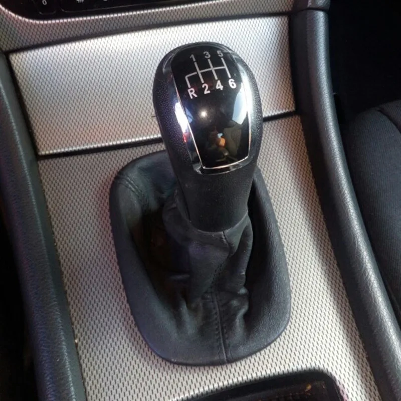 5 Speed 6 Gear Car Shift Gear Knob With Leather Boot For Mercedes Benz C Class W203 S203 A Class W168 1997-2004 W202 1993-2001