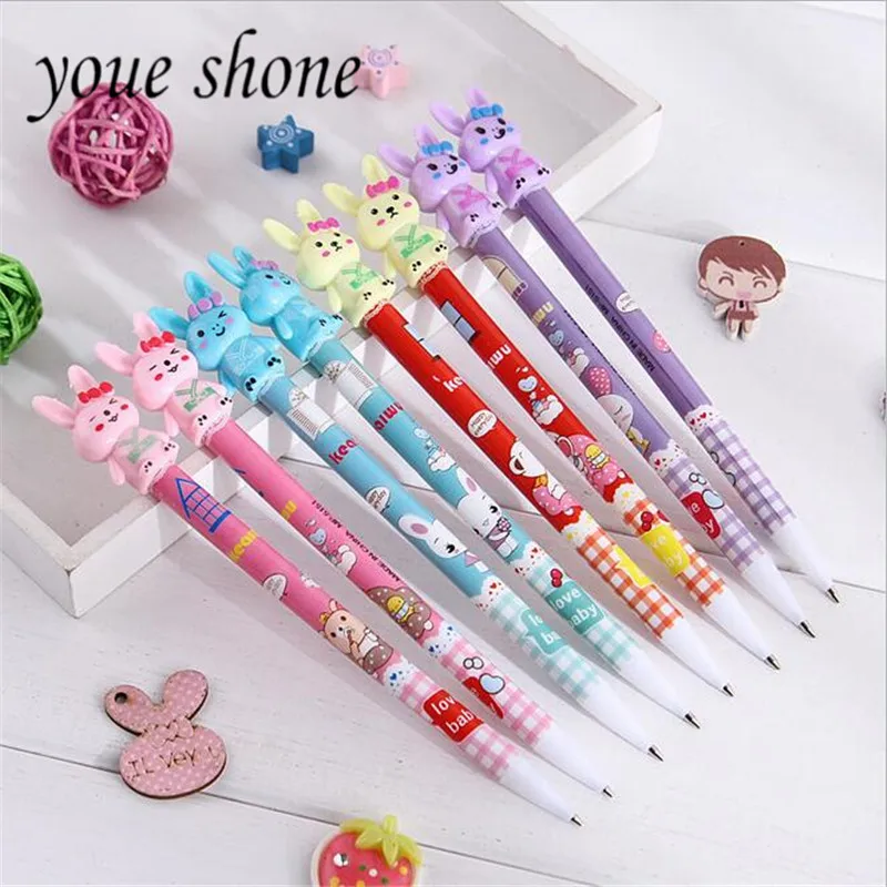 1Pcs High Quality Fresh Bunny Shape 0.7mm Automatic Pencil Cartoon Pen Student Learning Stationery For School Kids Youe Shone