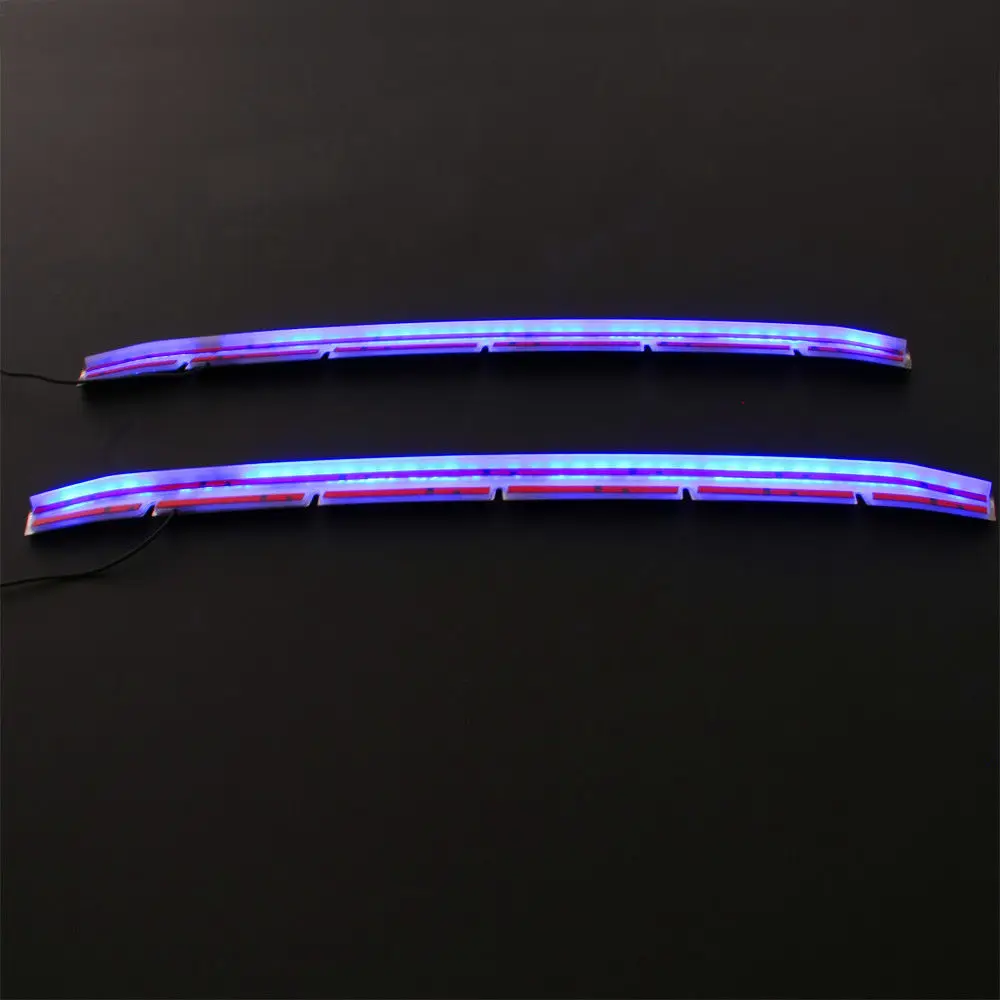 2pcs Blue Led Illuminated Front Bumper Grill Trim Car Styling Cover Accessories For Toyota Alphard 30 2015 UP