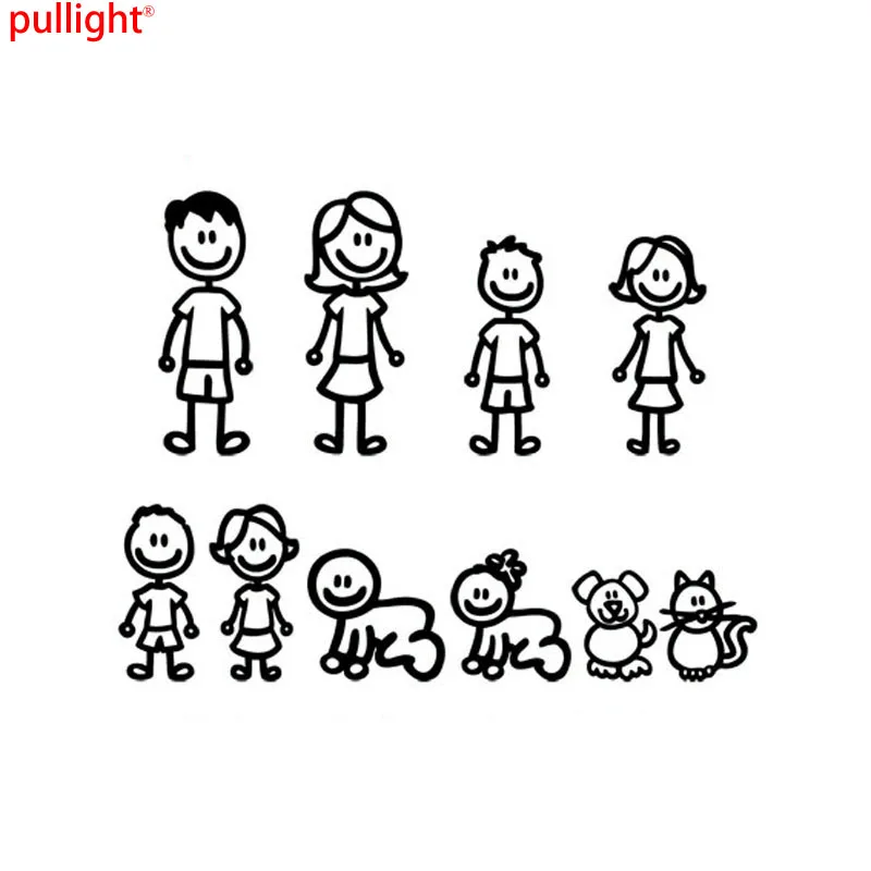 

Cartoon style of a big family character, car window bumper, motorcycle accessories decoration, fashionable vinyl car stickers