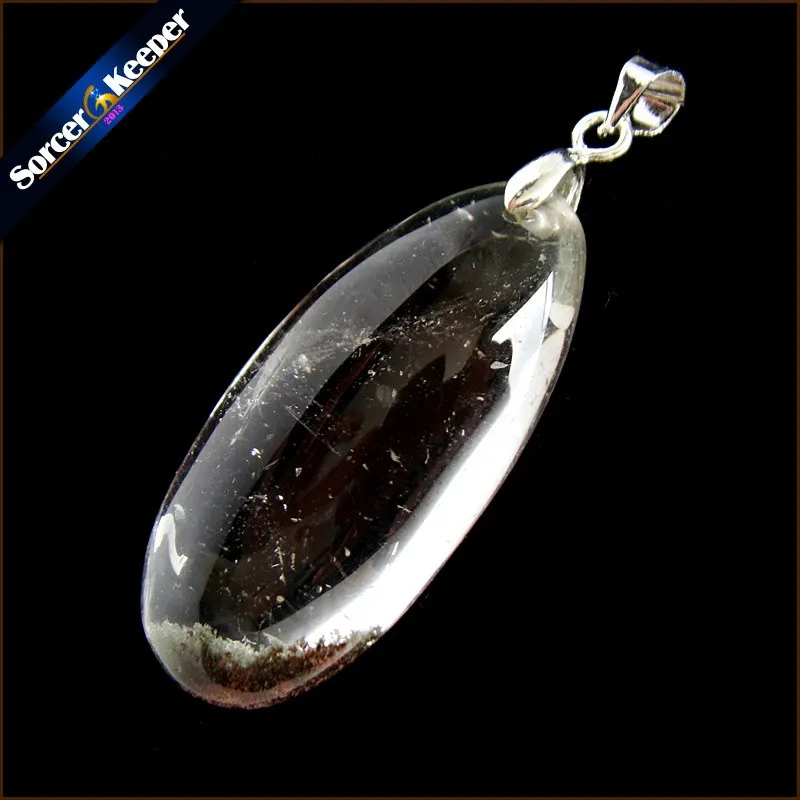 Direct Selling Natural Drop Shape Gem Green Phantom Garden Crystal Pendant Stone Beads Lodolite Jewelry For Women 1PCS JS054