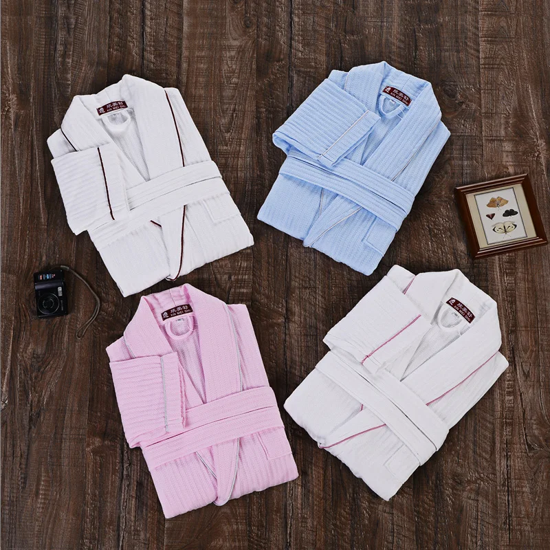 

Men's Robe Cotton Bathrobe Waffle Fleece Homewear Male Long Sleeved Pajamas Men's Warm Homewear kimono robe bridesmaid Christmas