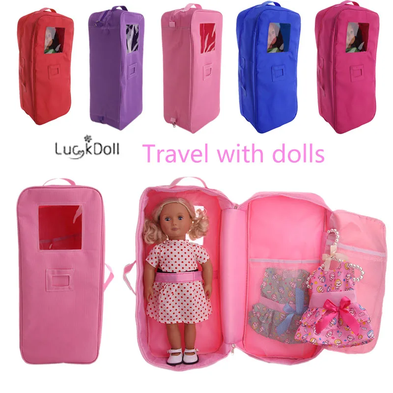 Free Shipping By epacket!5 Colors Travel Bag Fit 18 Inch American&43 CM Baby Doll Clothes Accessories,Girl's Toys,Generation