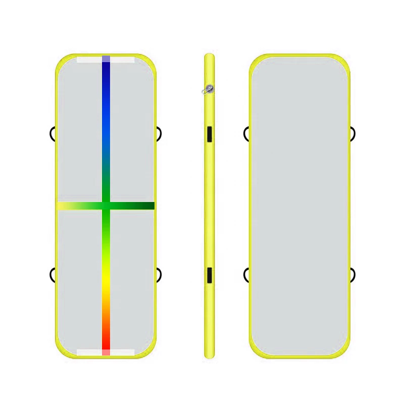 

Надувной воздушный пол Rainlow Line с насосом, материал для отстрочки, коврик для акробатики, настраиваемый размер и цвет, дешевый прыгающий коврик