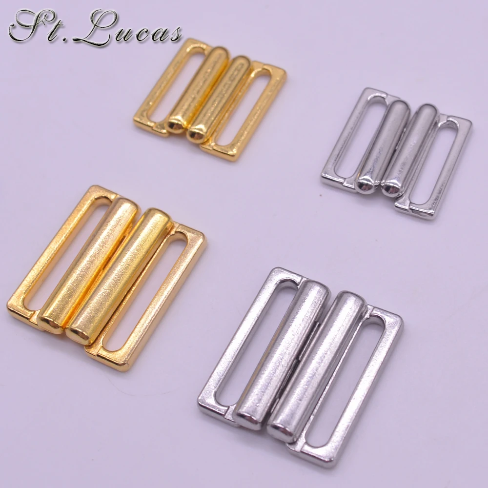 10pcs/lot 14mm/20mm Craft silver gold metal Rectangle Tape Closure Hook & Clasp Waist Extenders Sewing On Clothes Bra Clip Hooks