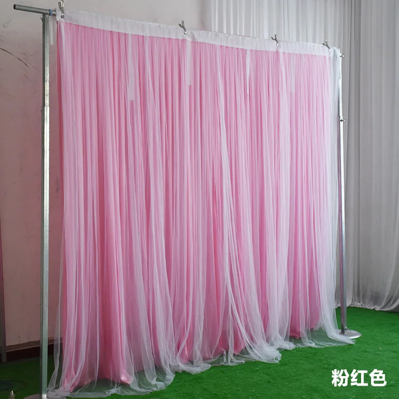 

Express Free Shipping Double Layer Wedding Birthday backdrop curtain photo booth door curtain backdrop party Christmas Decor