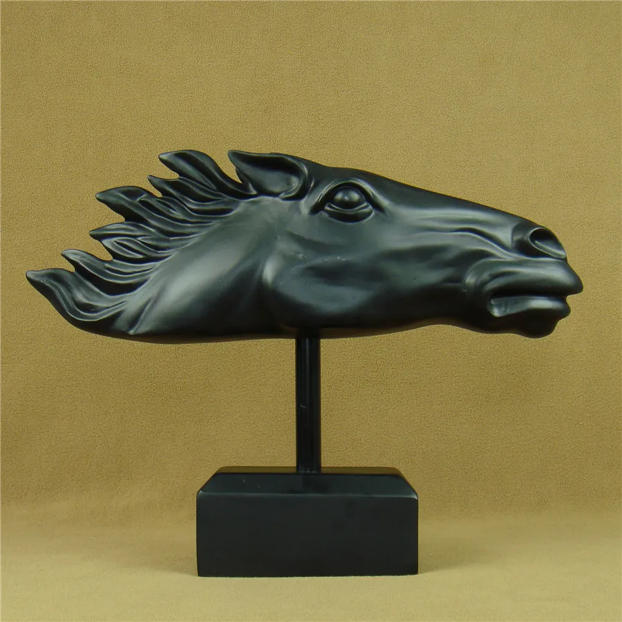 

Abstract Horse Head Sculpture Handmade Resin Mustang Statue Ornament Craft Business Ceremony Furnishing for Office Decor Home