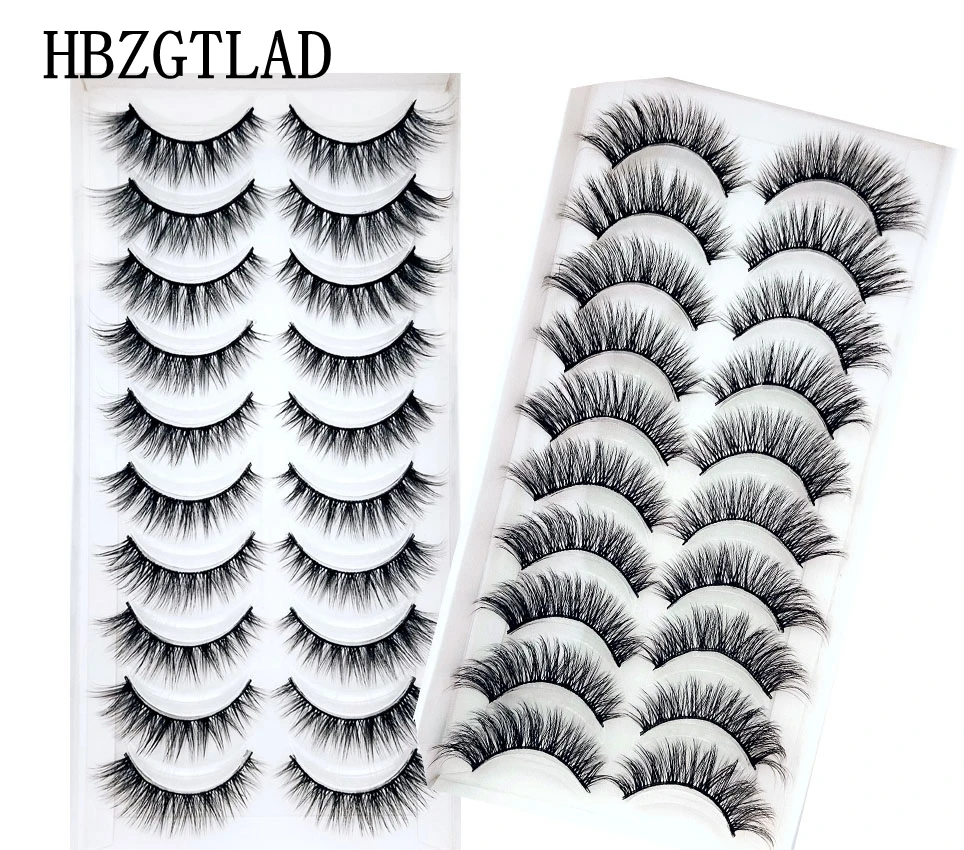 NEW 10 Pairs 8-25mm 3dMink Lashes Bulk Faux Thick Long Wispy Natural Mink Lashes Pack Short Wholesales Natural False Eyelashes