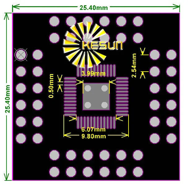 100PCS X QFN48 QFP48 turn DIP48 , QFN44 QFP44 turn DIP44 0.5MM  IC adapter Socket / Adapter plate  PCB Connector