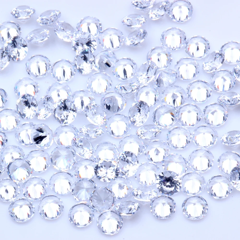 1000pcs AAAAA Grade White 0.8~4.0mm Cubic Zirconia Stone Round Cut Loose CZ Stone Synthetic Gems For Jewelry