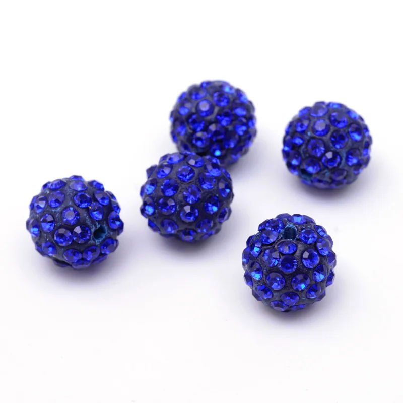 100pcs 10mm 12mm Polymer Clay Pave Rhinestone Crystal Beads Disco Ball Beads For DIY Jewelry Necklaces Bracelets Making Crafts image 2