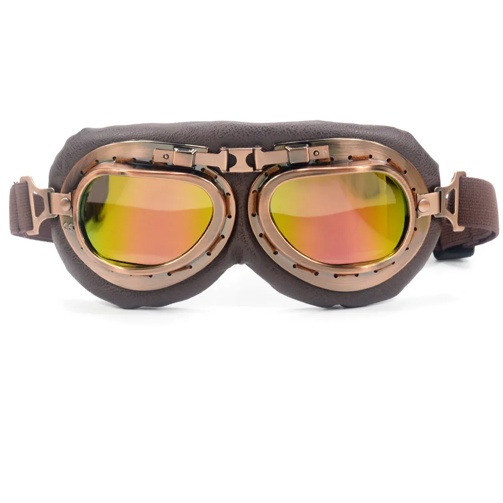 

Retro Motorbike Helmet Pilot Goggles Jet Vintage Wwii Pilot Goggles Motorcycle Scooter Glasses UV For Helmet