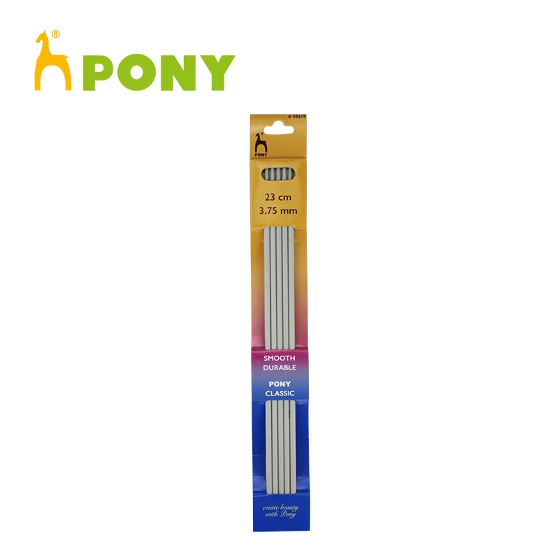 1 set Pony Classic 23 cm Aluminium And Plastic Double Pointed Knitting Needle