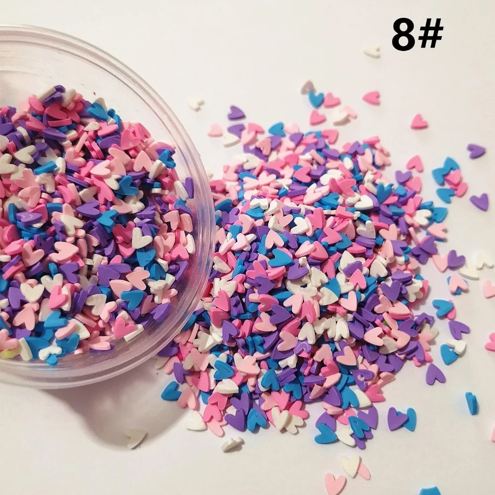 50g/lot Polymer Hot Soft Clay Sprinkles Colorful for DIY Crafts plastic klei Tiny Cute Mud Particles