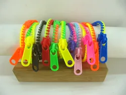 Wholesale 24pcs Unisex Zipper Bracelet Mixed Batch Plastic Multicolor Fashion Cuff Bracelet Wristband Jewelry