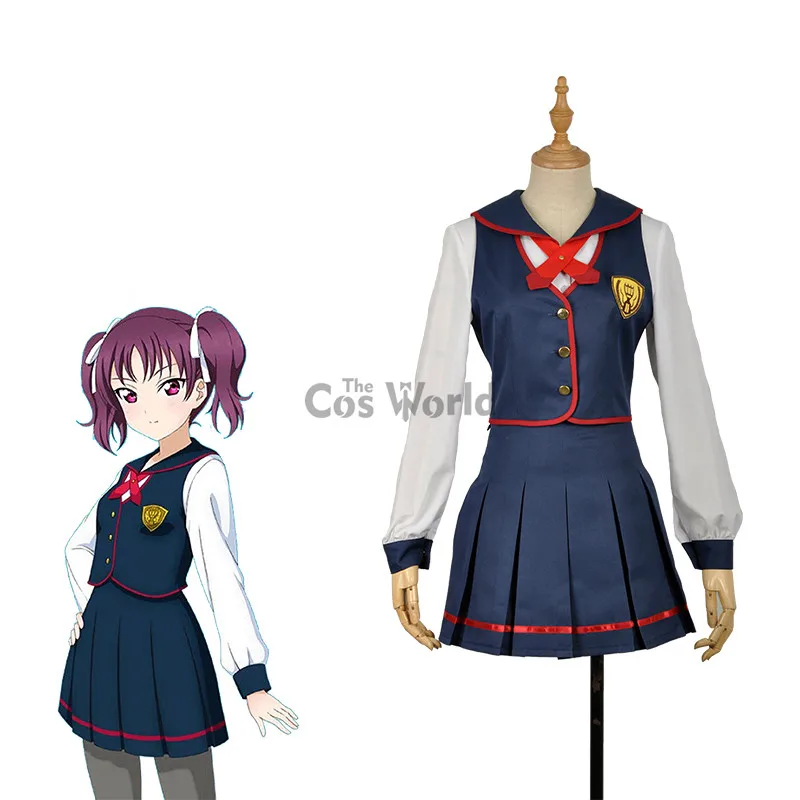 

Love Live Sunshine Saint SnowKazuno Leah School Uniform Sailor Suit Tops Skirt Outfit Anime Customize Cosplay Costumes