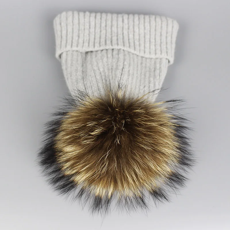 Natural Raccoon Fur Hats for Women Knitted Braid Beanie Female Caps Pompon Headgear Winter Girl Lady Skullies Hats