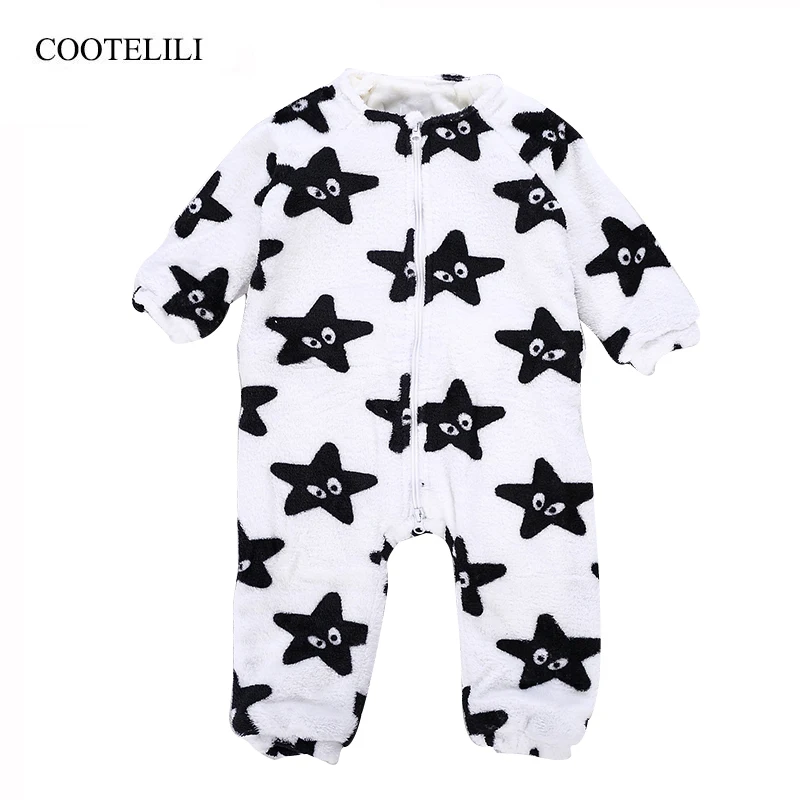 

COOTELILI 73-120cm Warm Fleece Newborn Baby Clothes Christmas Star Halloween Costume Baby Girls Romper Children's Winter Suit