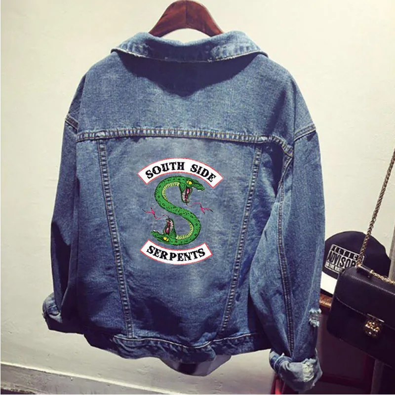 American drama River Valley town riverdale poison snake help loose denim jacket spring and autumn men women jacket coat short