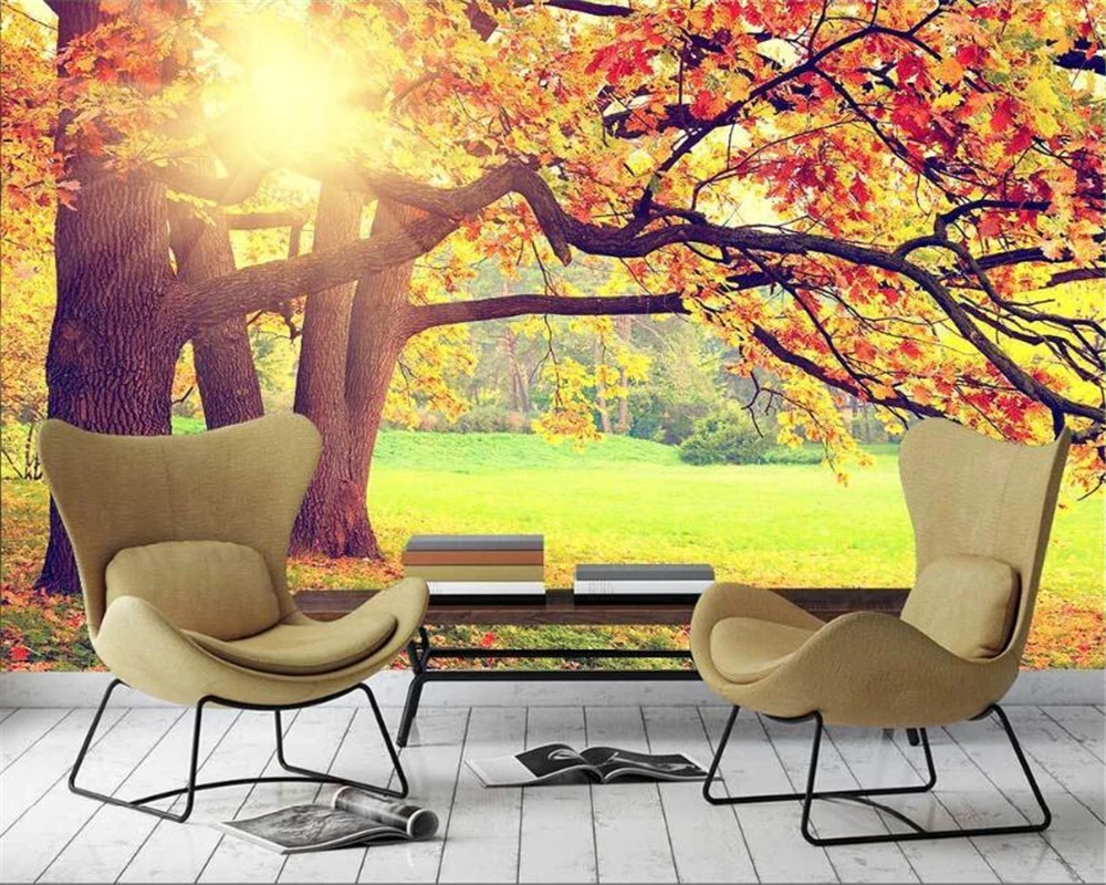 

Beibehang 3D Wallpaper Sunny Dreams Fall TV Background Wall Decorative Painting Living Room Bedroom Mural photo papel de parede