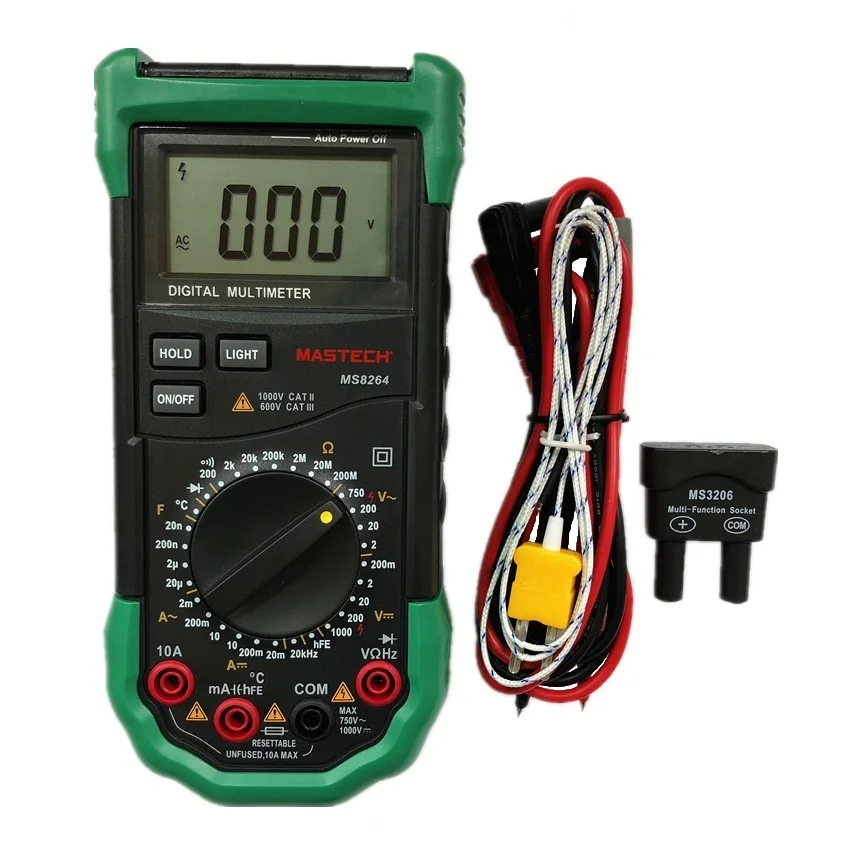 Mastech MS8264 Auto Range Digital Multimeter Full Protection AC/DC Ammeter Voltmeter Ohm Frequency Electrical Tester Diode Test