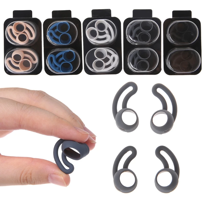 استبدال علبة سماعة سيليكون ، لينة ، مانعة للانزلاق ، خطاف سماعات الأذن ، أذني للشاش ، نبضات ، جولة يدق ، نصائح الأذن ، 5 أزواج