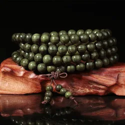 Buddhist 6mm/8mm 108 Natural Ebony Prayer Malas Fashion Wooden Beaded Multilayer Handmade Bracelets For Women and Men