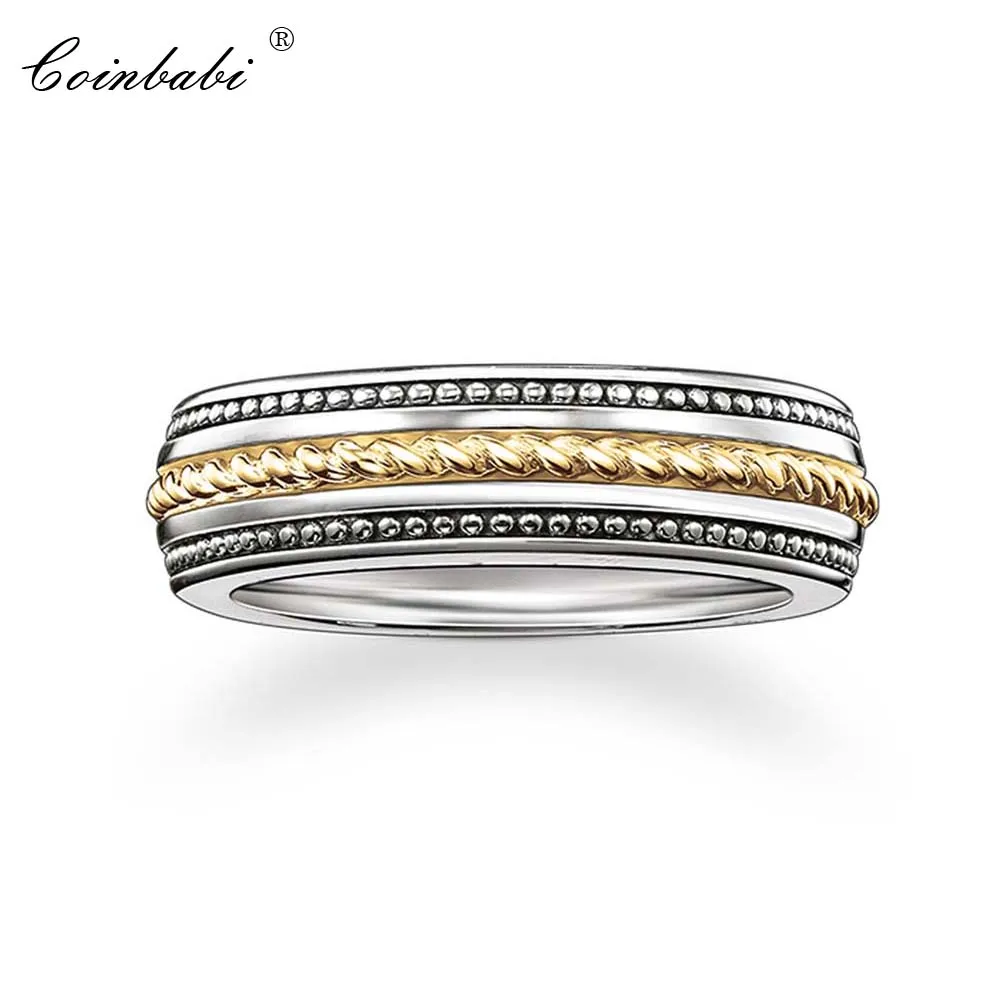 Rings Gold Color Rope 925 Sterling Silver Gift For Men Women, Europe Style Fashion Eternity Rings  Fashion Jewelry Wholesale