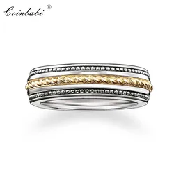 Rings Gold Color Rope 925 Sterling Silver Gift For Men Women, Europe Style Fashion Eternity Rings Fashion Jewelry Wholesale