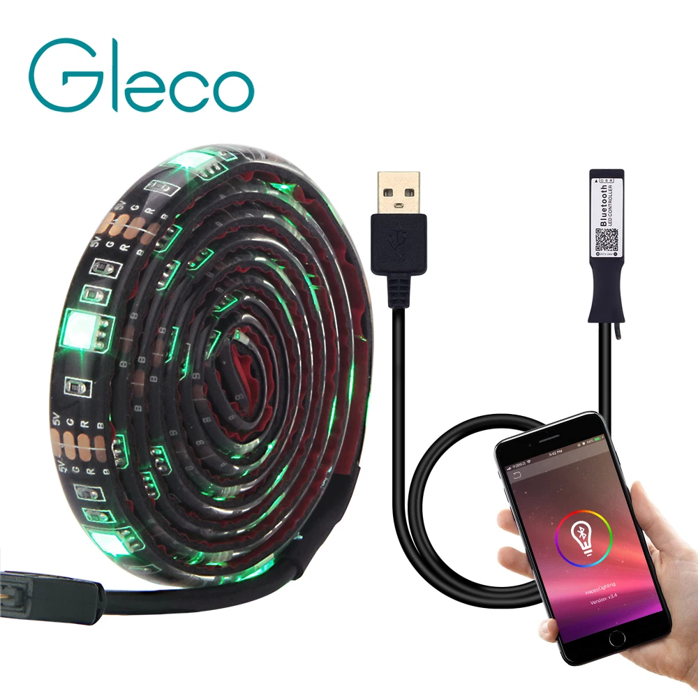 USB LED strip 5050 RGB 50CM 1M 2M Bluetooth APP control / Mini 3Key controller Flexible Light TV Background Light RGB LED Tape