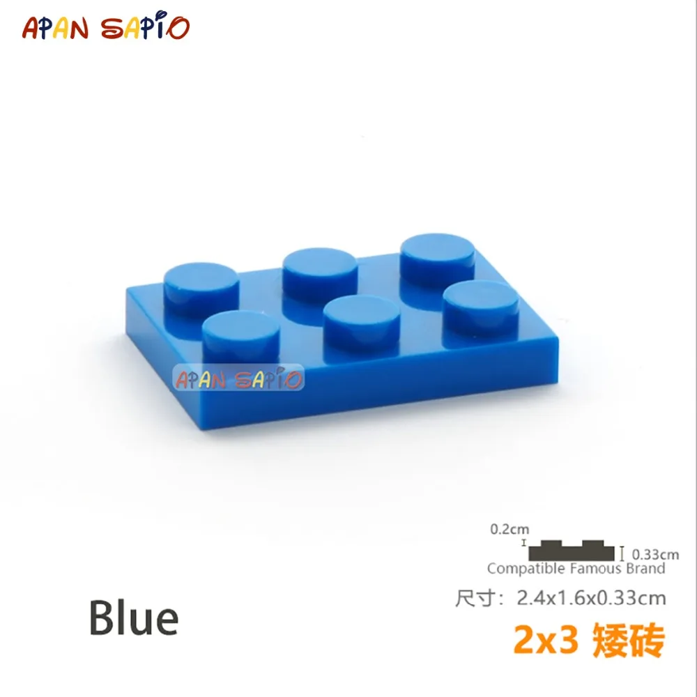 10pcs/lot DIY Blocks Building Bricks Thin 2X3 Educational Assemblage Construction Toys for Children Size Compatible With Brand