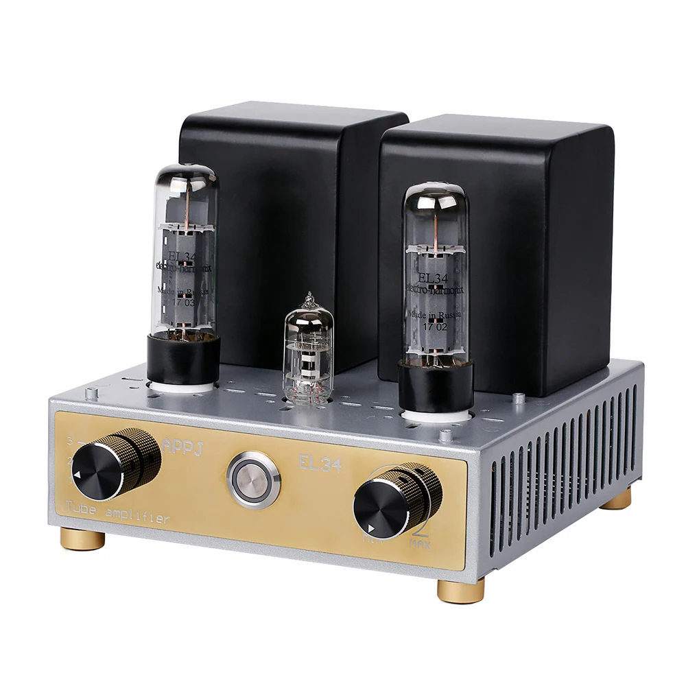 APPJ EL34 12AX7Tube Amplifier HIFI EXQUIS Class A Single-ended Mini Tesktop AMP