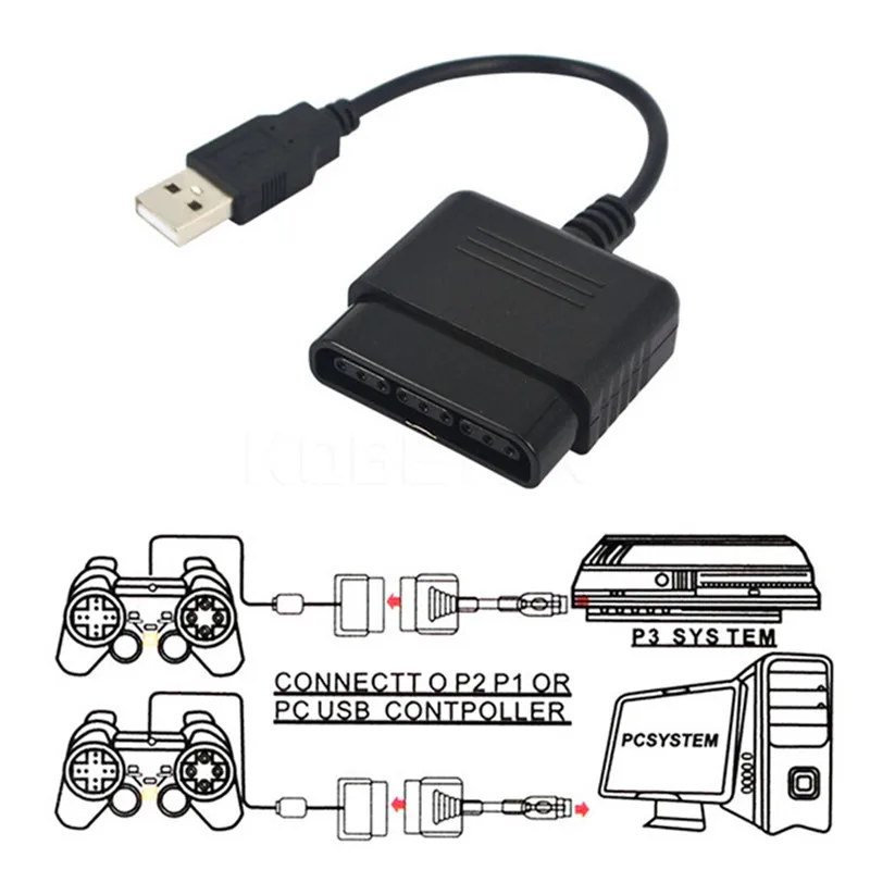 For PS2 Dualshock Joypad GamePad to PS3 PC USB Games Controller Adapter Converter Cable without Driver