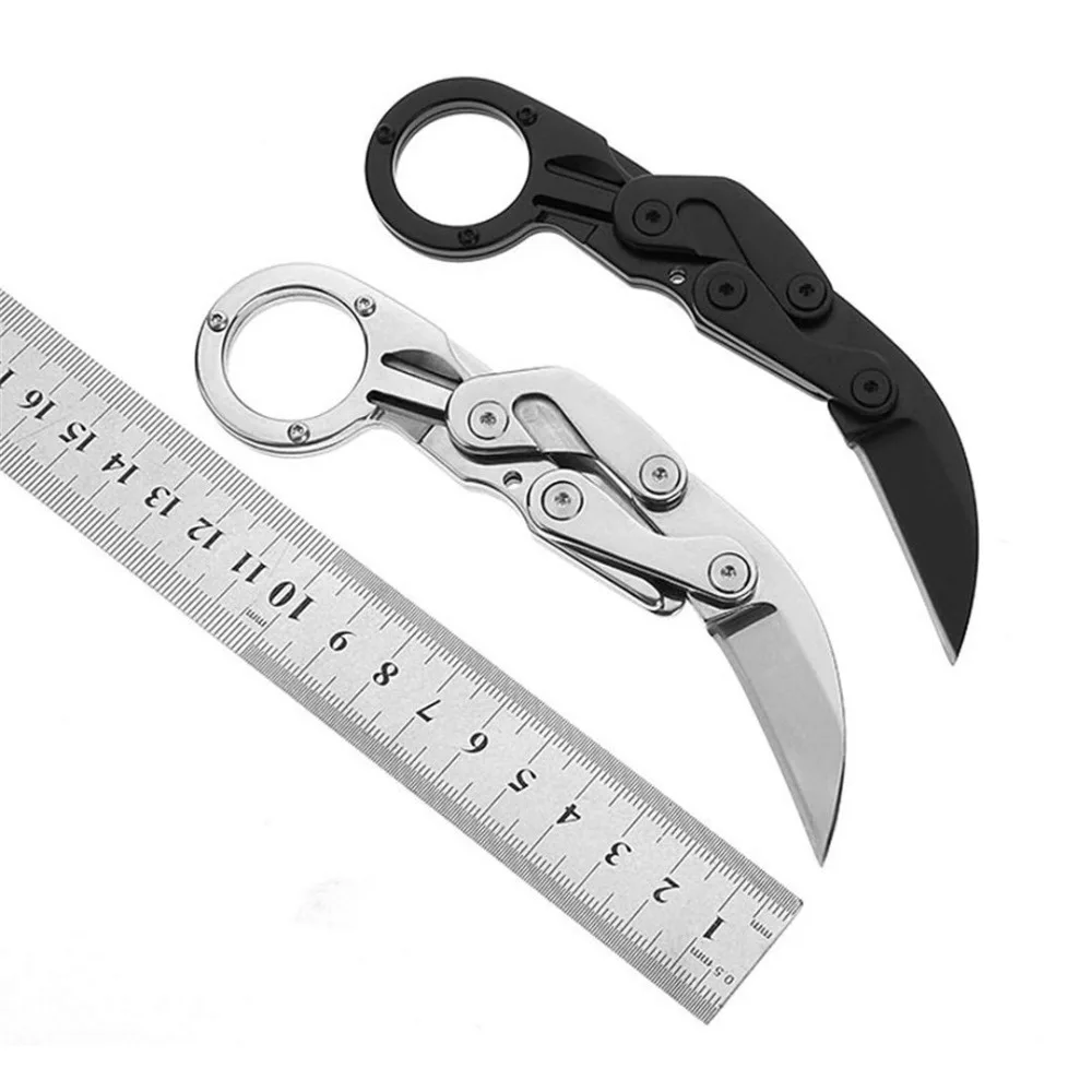 Outdoor Survival Kit Folding Self-defense Claw Knife Mechanical Stainless Steel Tools Camping Portable Cutting Rope Knife