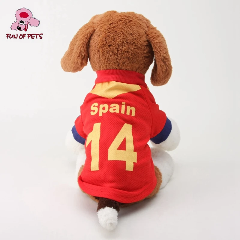 2017 Number 10 Number 14 Polyester Football Team Dog Shirts for Pets Dog Dog Clothes Sport Pet Clothing